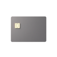 Modern Blank Grey Smart Card with Chip Isolated on Transparent Background Representing Technology and Finance png