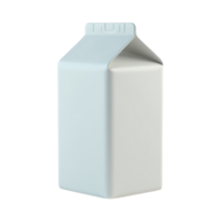Minimalist White Gable Top Carton Packaging 3D Illustration on Transparent Background File png