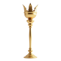 Luxurious Ornate Golden Stand Object with Reflective Surface Isolated on Transparent Background 3D Render png