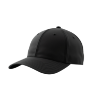 Modern Plain Black Baseball Cap Isolated on Transparent Background Image for Design png
