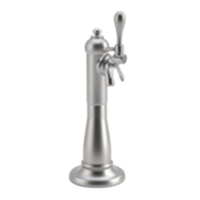 Modern silver beer tap dispenser isolated object with lever handle and spout for beverages png