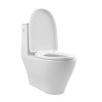 Modern White Ceramic Toilet with Open Seat and Lid on Transparent Background File for Hygiene and Bathroom Design Projects png