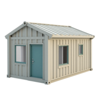 Modern Portable Modular Building Structure 3D Render Isolated on Transparent Background File png