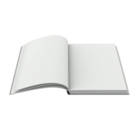 Open Blank Book Isolated on Transparent Background Mockup for Text png
