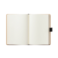 Open blank notebook ready for writing or sketching on a transparent background png