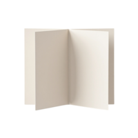 Open blank book with multiple white pages ready for content isolated on transparent background png