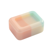 Pastel Gradient Translucent Rectangular Silicone Box or Mold Isolated on Black Background png