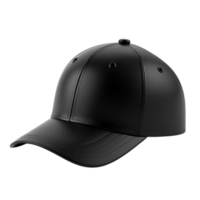 Realistic 3D Render of a Sleek Black Baseball Cap on a Transparent Background png