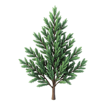 realistico interpretazione di un' piccolo verde sempreverde albero con trasparente sfondo png