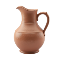 Rustic Brown Ceramic Pitcher Jug Isolated on Transparent Background for Design Projects png