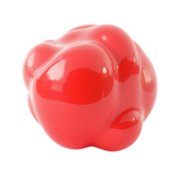 Shiny Red Abstract Blob Shape Object with Glossy Reflective Surface 3D Render png
