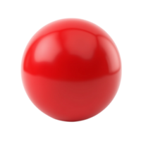 Shiny Red Sphere 3D Rendered Object with Smooth Surface and Highlight on Transparent Background png