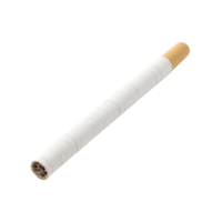 Single tobacco cigarette with filter isolated on transparent background for design png