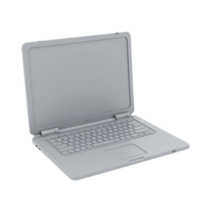 Sleek grey laptop 3D render for technology mockups and design projects on transparent background png