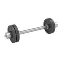 Studio shot of a single heavy dumbbell with weights isolated on a transparent background 3d rendering file png