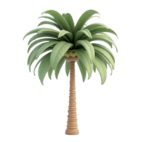 Stylized 3D Render of a Tropical Palm Tree with Transparent Background png