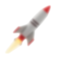 Stylized Cartoon Rocket with Flame Graphic Resource Transparent Background 50 characters png