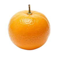 Studio Shot of a Fresh Whole Orange Fruit with Stem Isolated on a Transparent Background png