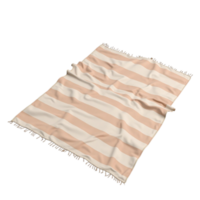 Soft Striped Blanket Isolated Object Cutout Element on Transparent Background for Design Use png