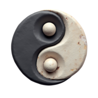 Textured Yin Yang Symbol Icon on Transparent Background File for Balance and Harmony Design Elements png