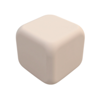 Soft Rounded Edge Light Cube 3D Rendered Geometric Shape Element png