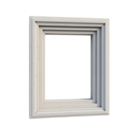 White tiered picture frame with beveled edges transparent background file isolated object png