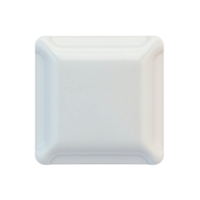 White square plate with rounded corners isolated cutout transparent background file png