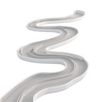 Winding Grey 3D Rendered Road Track or Path Element on Transparent Background png