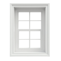 White Wooden Window Frame Isolated Realistic Mockup Element Transparent Background for Design Projects and Compositing png