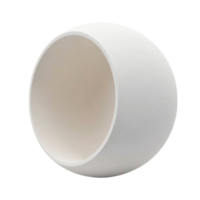 White hollow sphere object isolated on transparent background file render png