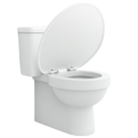White modern toilet with lid and seat open isolated on transparent background graphic element for design png