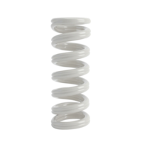 White coiled compression spring object isolated with transparent background png