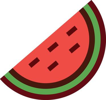 Watermelon slice isolated on white background in a simple style vector