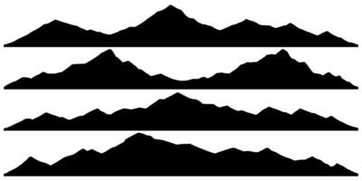 four silhouettes of mountains on a white background vector