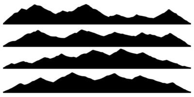 silhouettes of mountains isolated on a white background vector