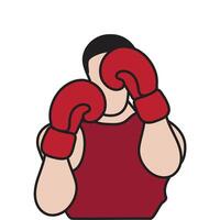 boxing, male boxer on white background. symbol boxer for web, ads, banner and etc. illustration EPS 10. vector