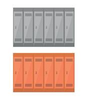 Set of school lockers icons on white background. Storage of things, objects. vector