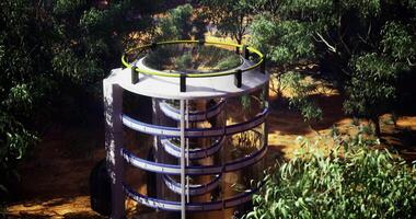 CGI Modern architecture in nature features a circular design video