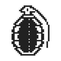 Pixel art hand grenade icon retro 8 bit explosive illustration, minimal military symbol, war and danger security concept vector
