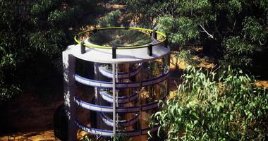 CGI Innovative design featuring a modern water slide in a lush natural setting video