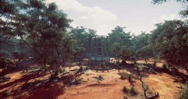 CGI Scenic view of a secluded structure nestled in a vibrant forest setting video