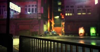 CGI Urban night scene with colorful lights highlighting local gathering video