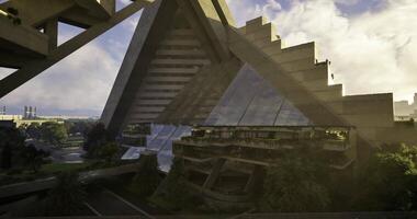 CGI Innovative architecture showcasing modern design in urban landscape video
