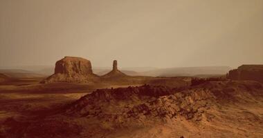 CGI Vast desert landscape with unique rock formations in a serene setting video