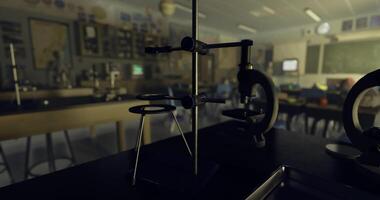 CGI Laboratory setup with equipment showcased in an empty classroom setting video