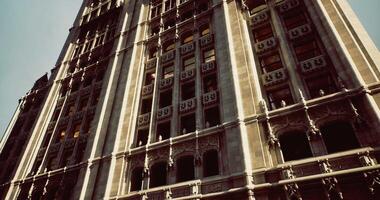 CGI Historic architectural detail of a large building in a city setting video