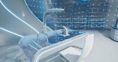 CGI Modern laboratory workspace features advanced equipment and sleek design video