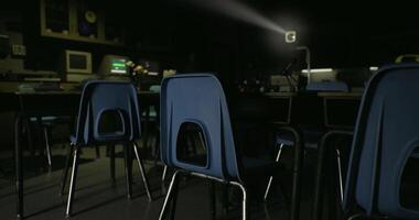 CGI Students gather in a classroom for an evening presentation on technology video