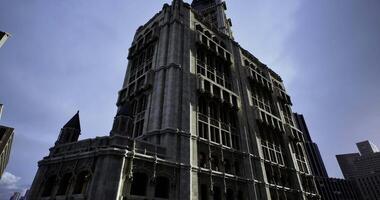 CGI Historic building with intricate architecture against a cloudy sky video