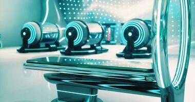 CGI Futuristic laboratory with advanced technology and sleek design elements video